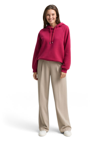 Tom Tailor Denim Female Hoodie Sweatshirt mit Kordelzug und Logoschriftzug