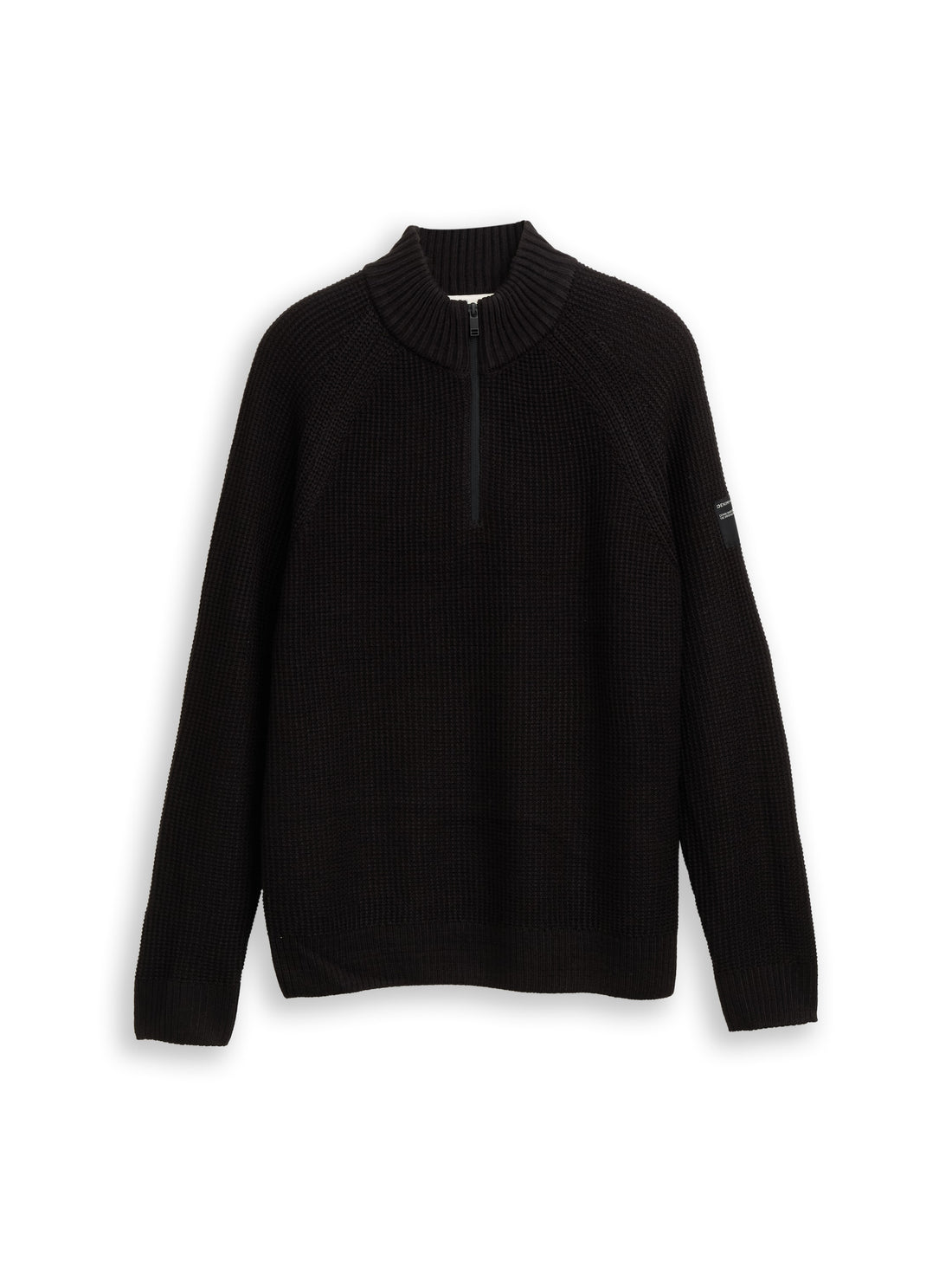 Tom Tailor Denim Herren Pullover Troyer Logo-Badge