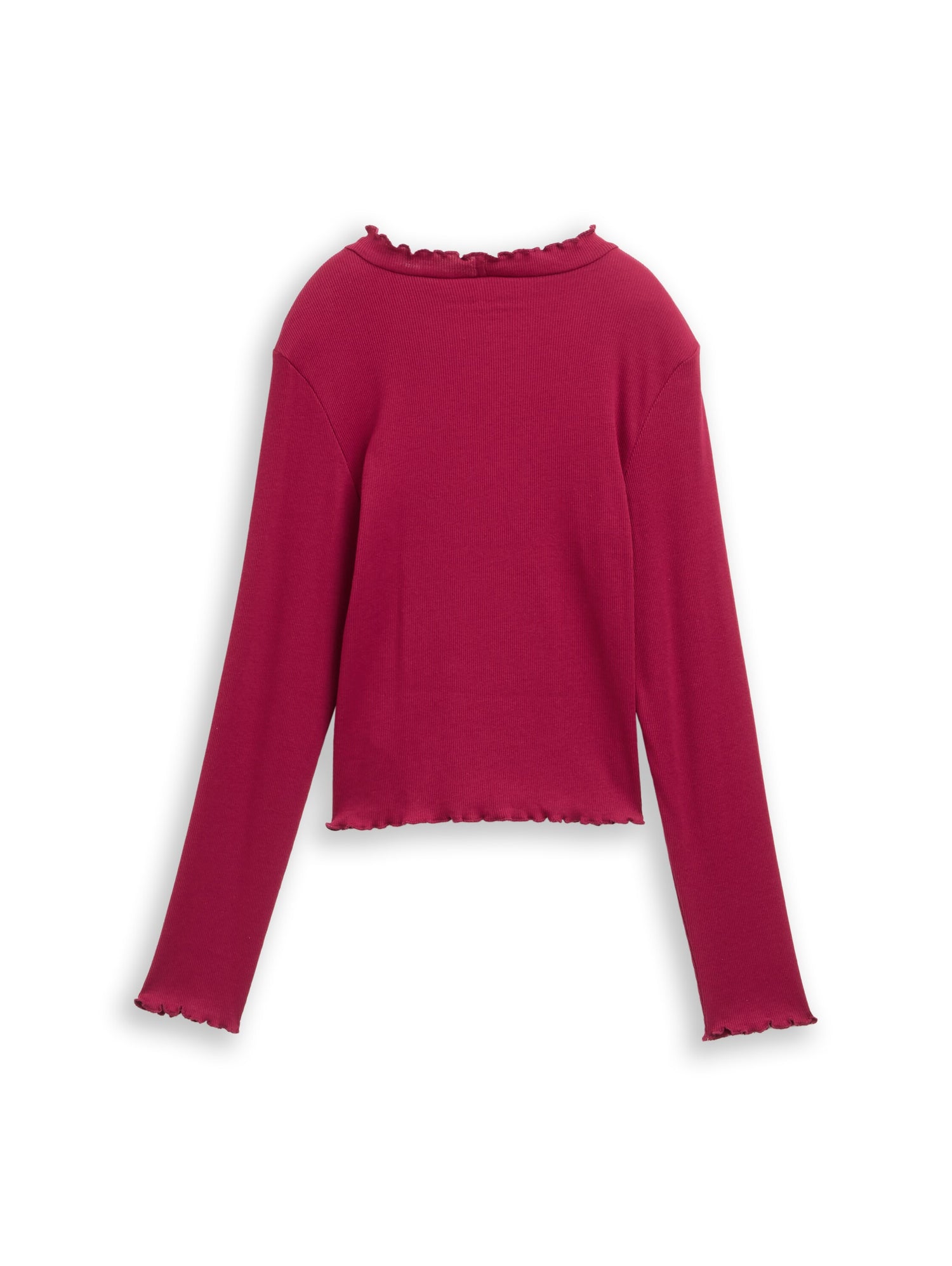 Tom Tailor Kinder Cropped Longsleeve Stehkragen Ripp-Baumwolle Stretch