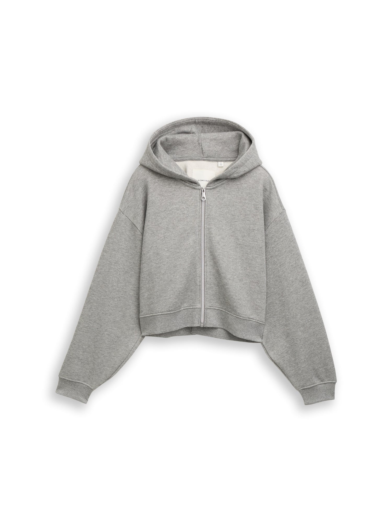 Melierte Hoodie Sweatshirtjacke Kinder Weiblich mit Glitzerfäden