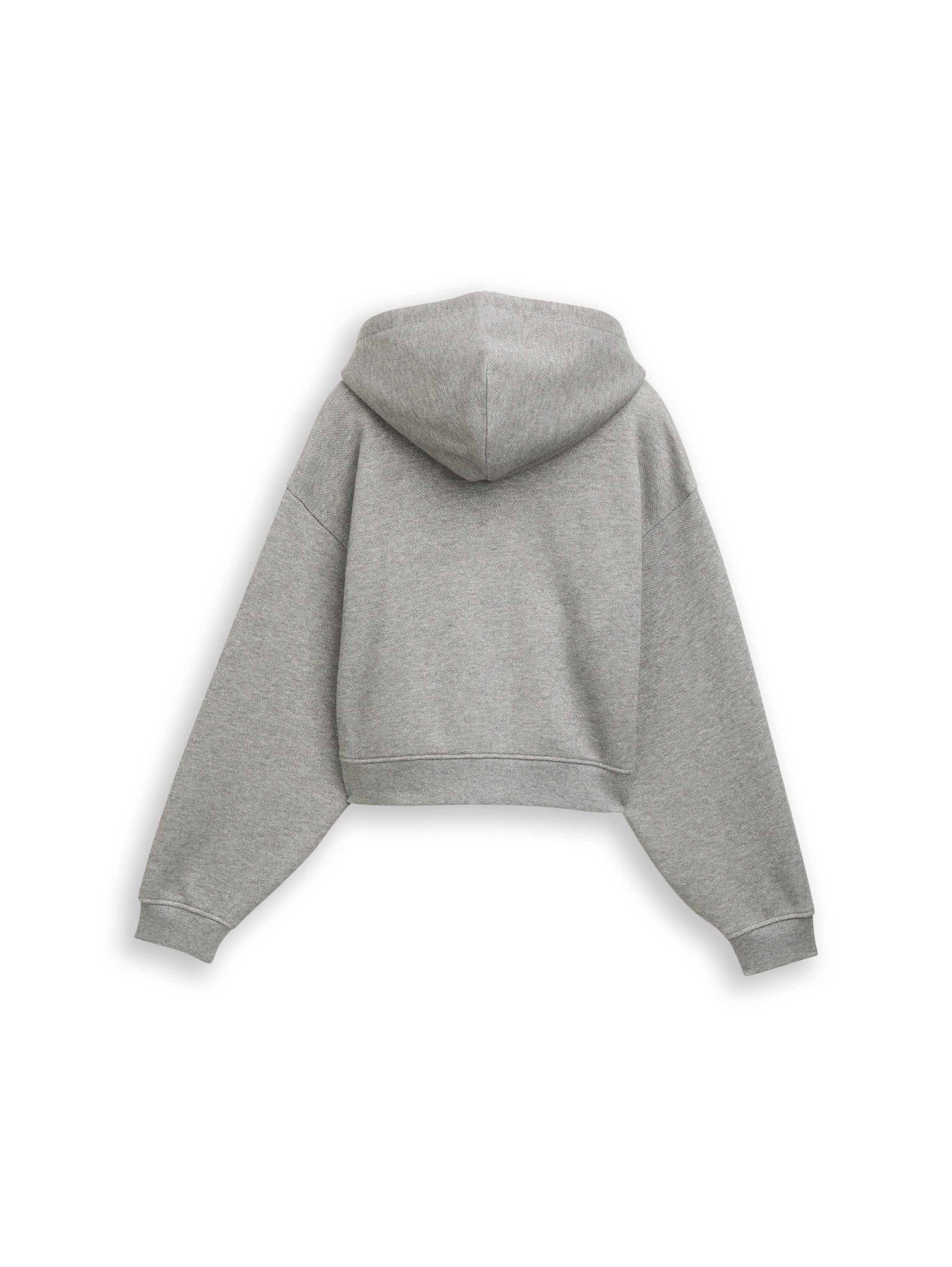 Melierte Hoodie Sweatshirtjacke Kinder Weiblich mit Glitzerfäden