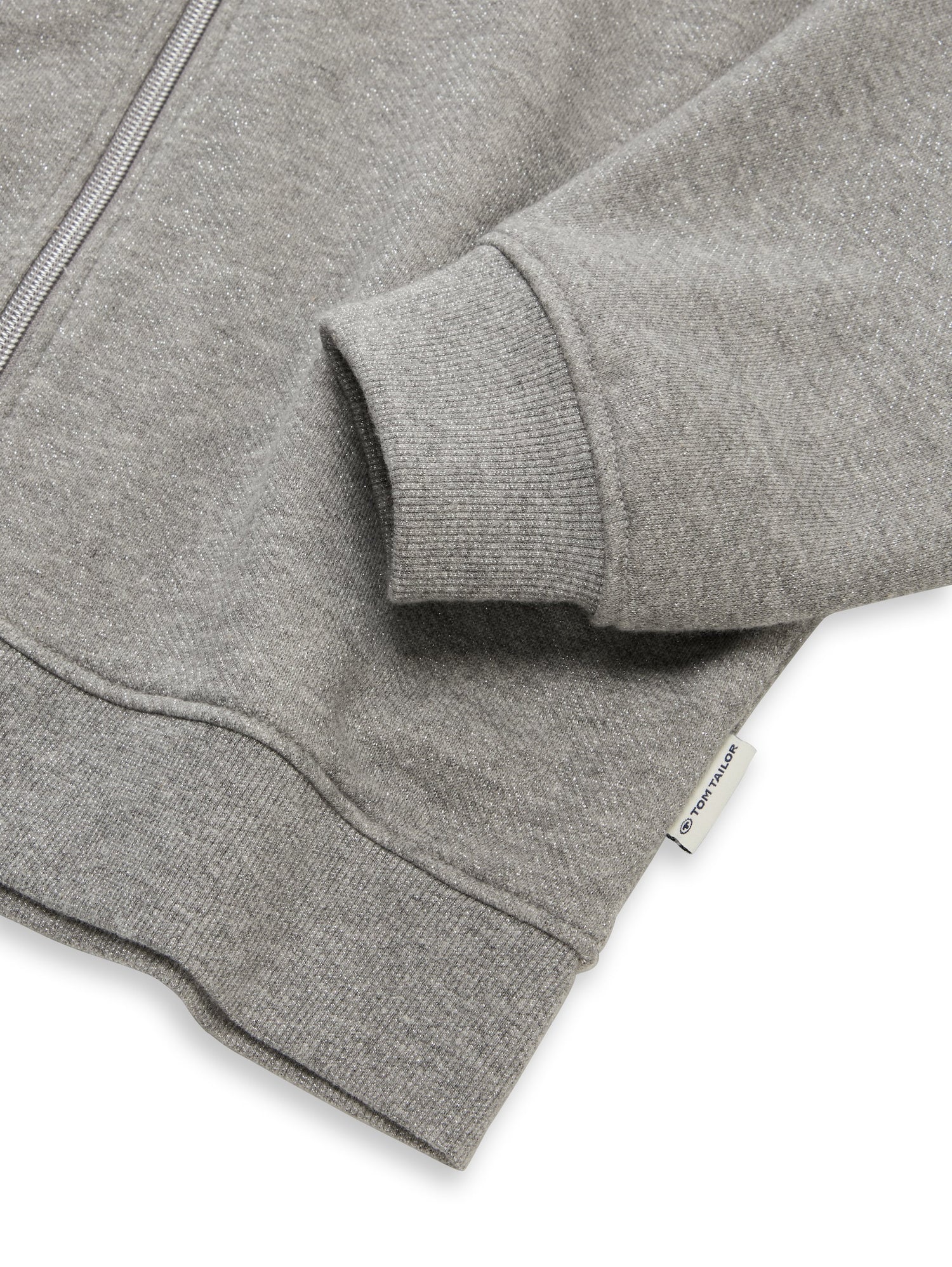 Melierte Hoodie Sweatshirtjacke Kinder Weiblich mit Glitzerfäden