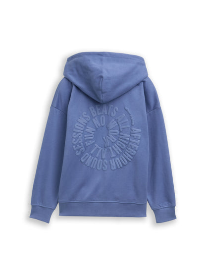 Tom Tailor Denim Male Kinder Sweatshirtjacke mit Kapuze Oversize 3D-Text-Print