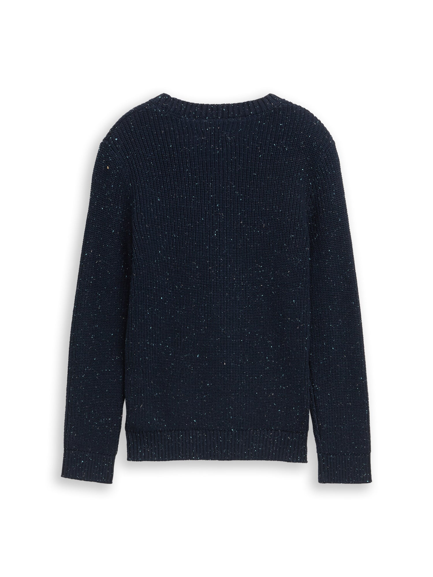 Strickpullover Kinder Pullover meliert Baumwolle Rippbündchen