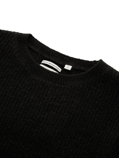 Cropped Pullover Kinder Glitzer Rippbündchen Stretch