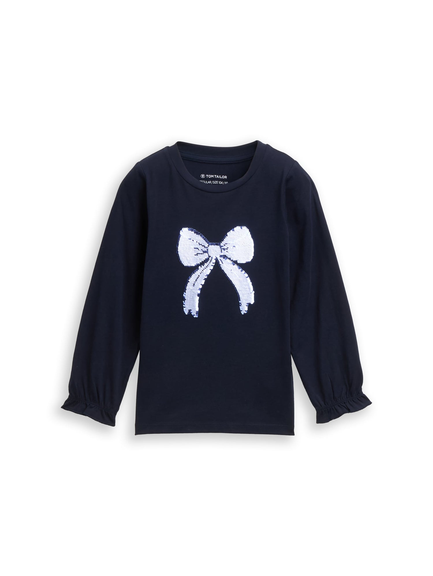 Tom Tailor Denim Kinder Longsleeve mit Wendepailletten und Volant
