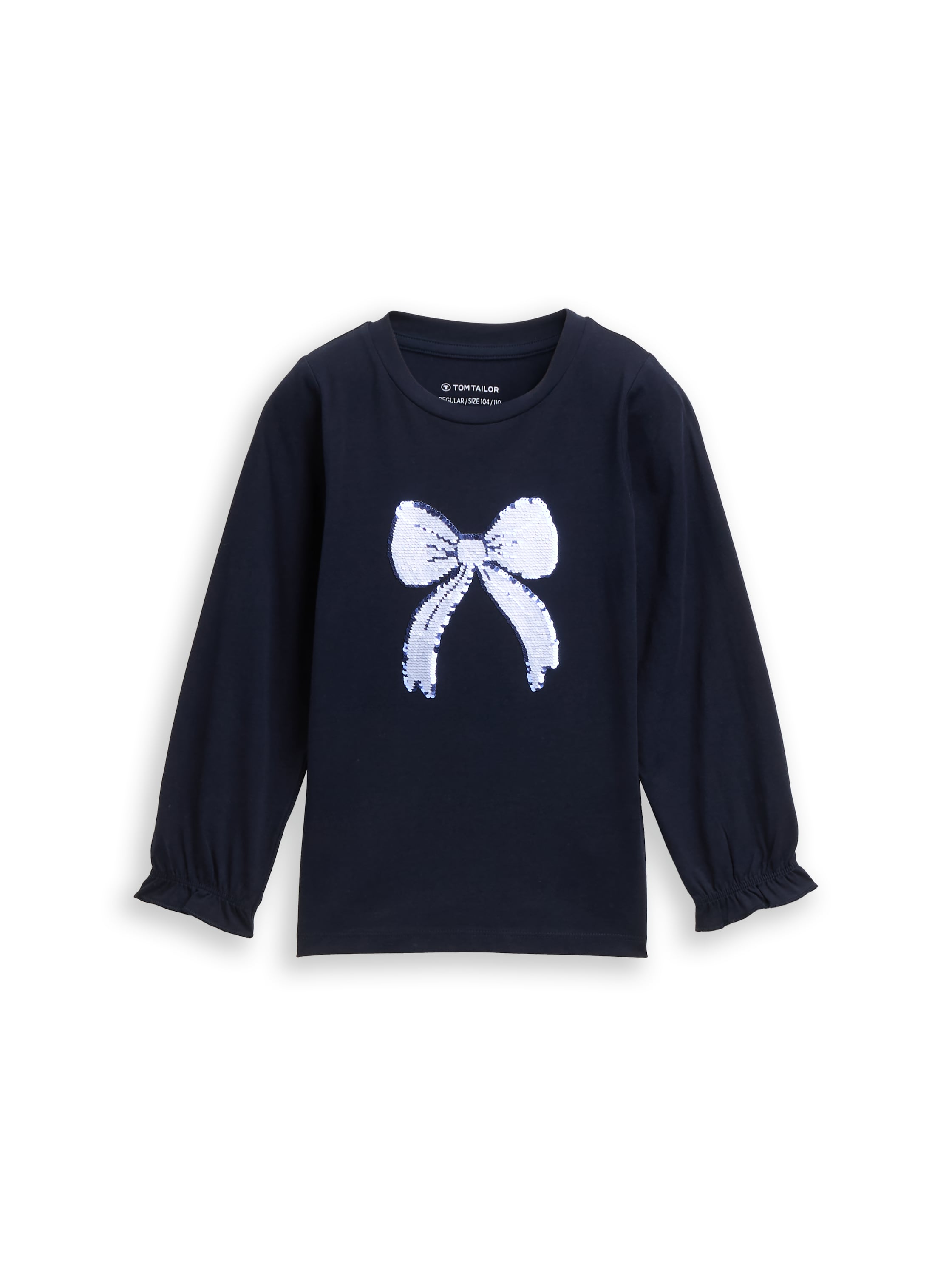 Tom Tailor Denim Kinder Longsleeve mit Wendepailletten und Volant