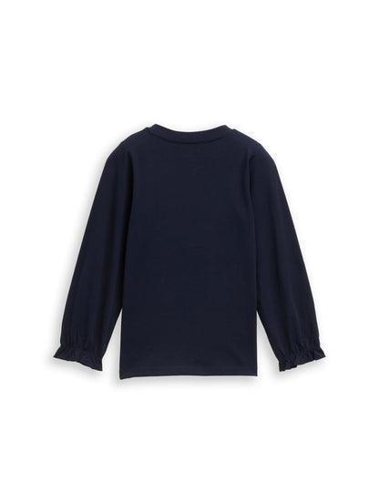 Tom Tailor Denim Kinder Longsleeve mit Wendepailletten und Volant