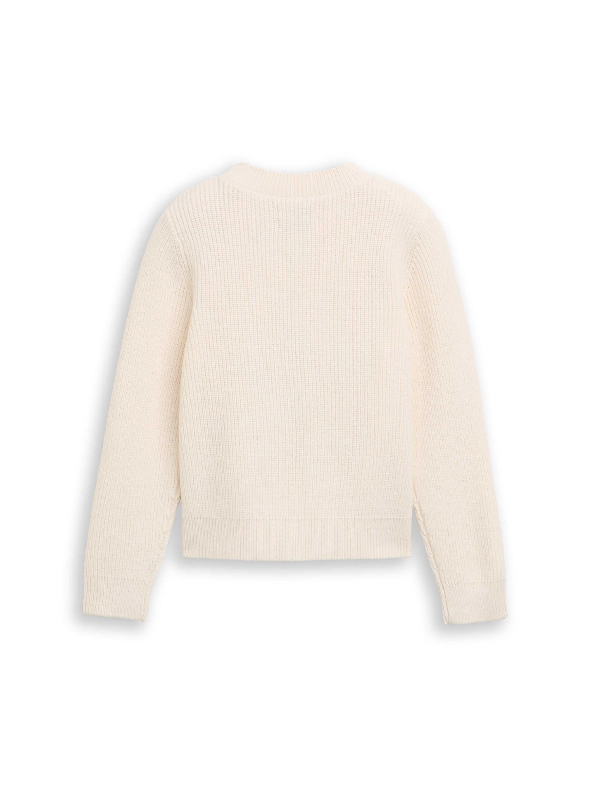 Kurzer Strickpullover Kinder Sterne Wendepailletten Rippbündchen