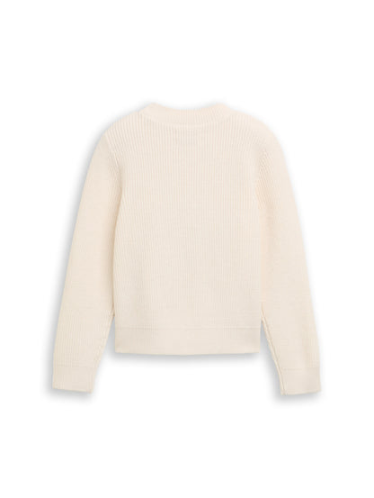 Kurzer Strickpullover Kinder Sterne Wendepailletten Rippbündchen