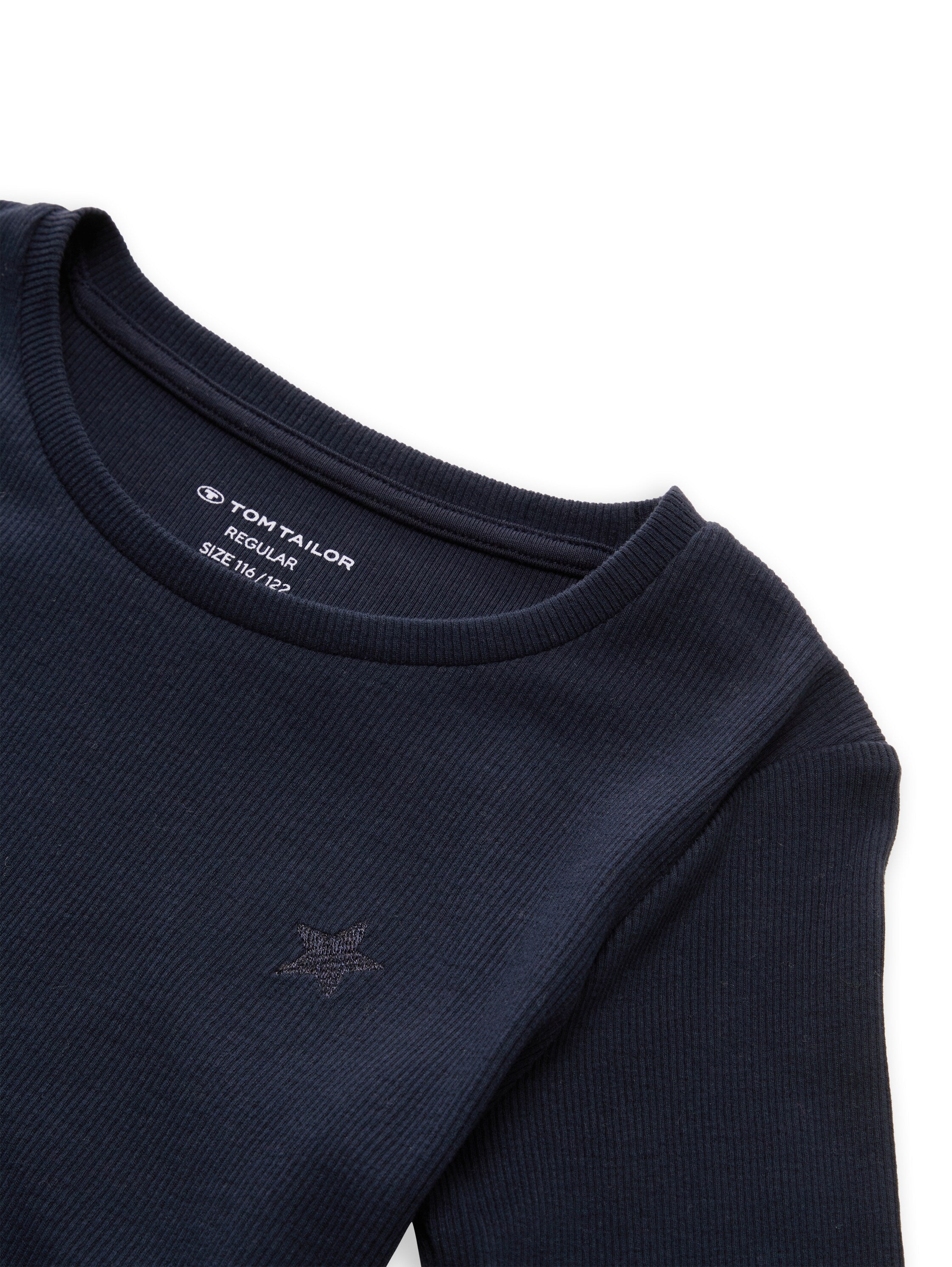 Tom Tailor Denim Kinder Longsleeve mit Volant am Saum und Sternen-Stickerei