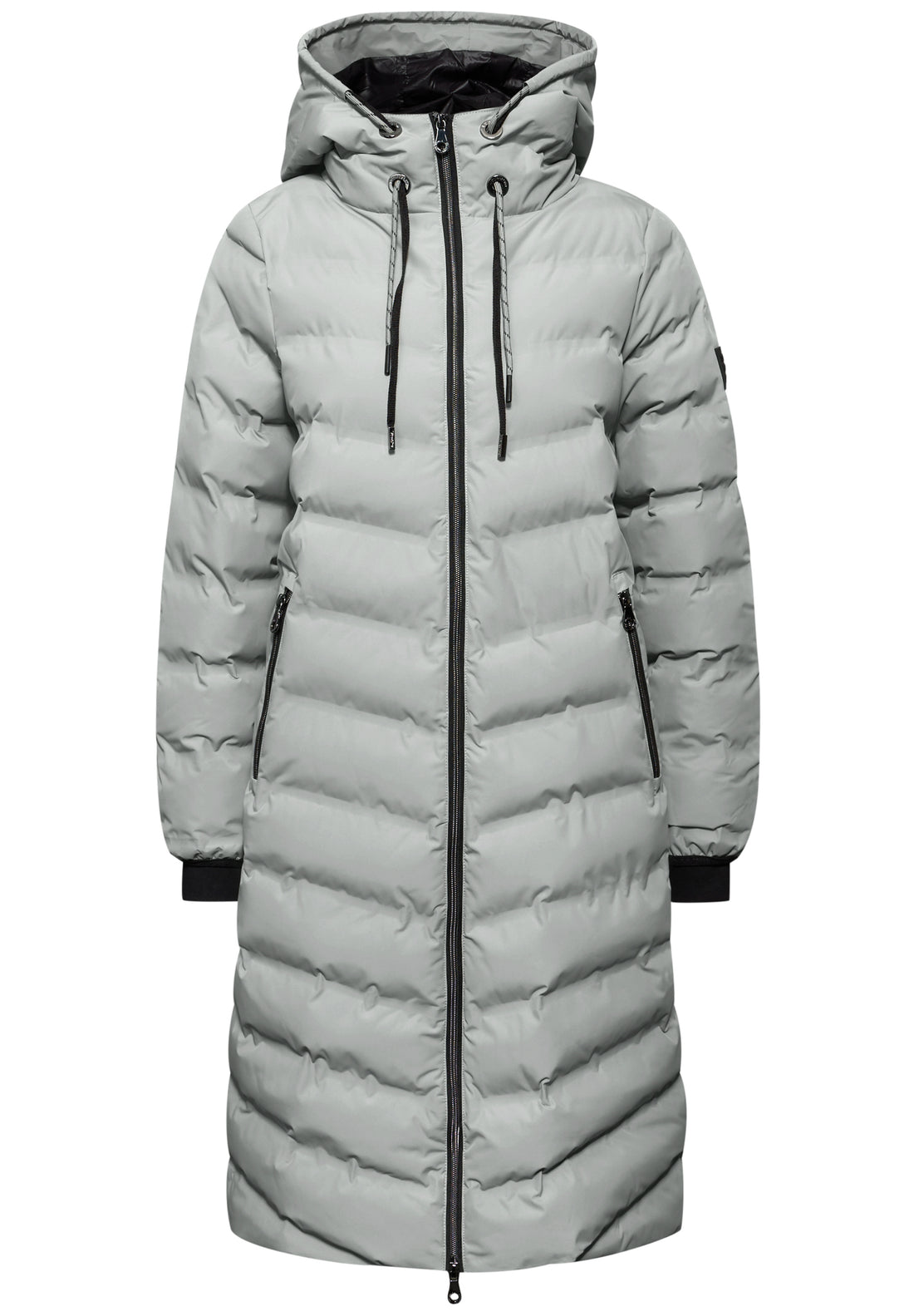 Street One Damen Lange Jacke Kapuze mit Tunnelzug Zipper-Taschen 2-Wege-Reißverschluss