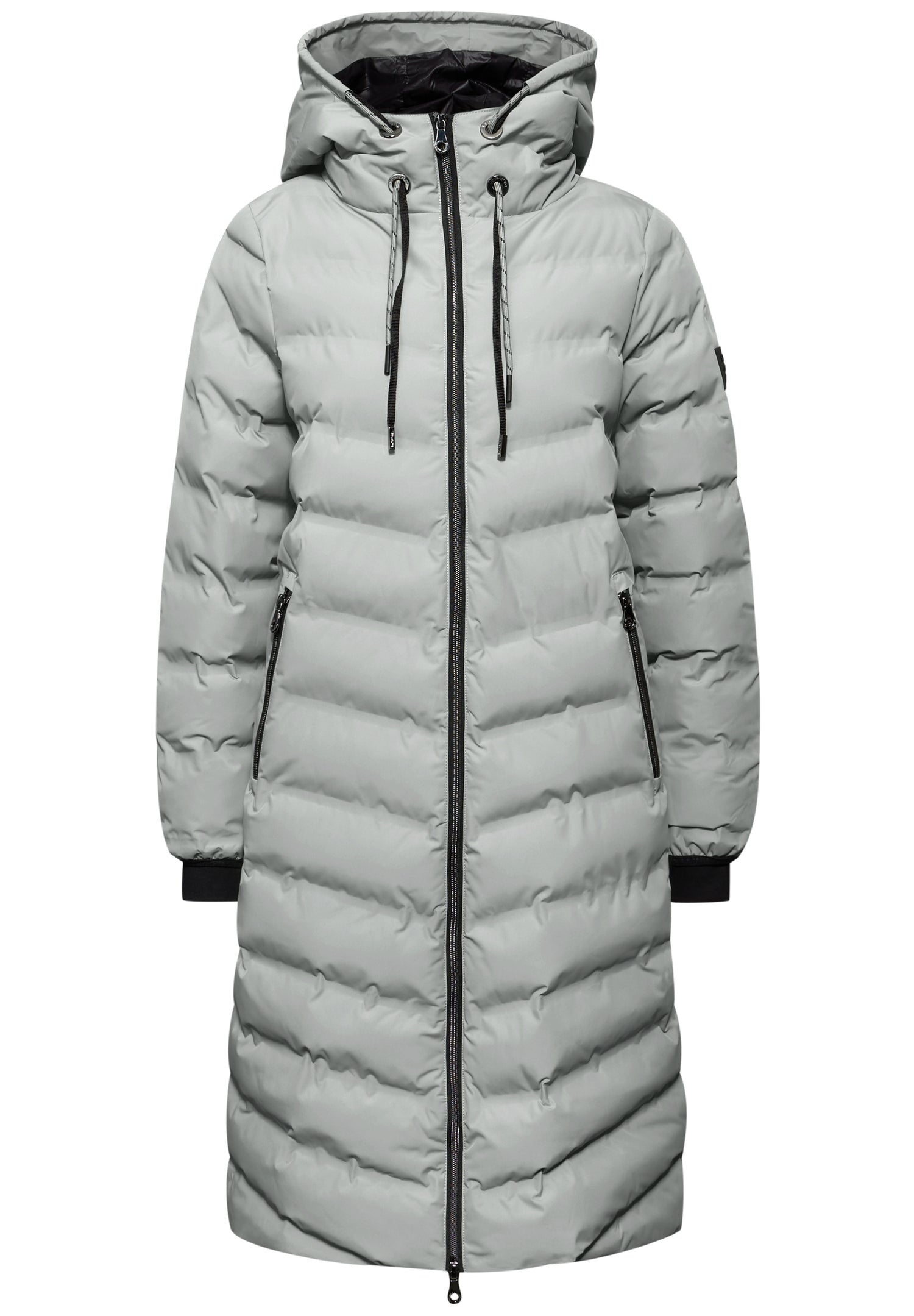 Street One Damen Lange Jacke Kapuze mit Tunnelzug Zipper-Taschen 2-Wege-Reißverschluss