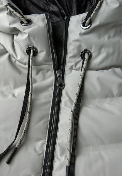 Street One Damen Lange Jacke Kapuze mit Tunnelzug Zipper-Taschen 2-Wege-Reißverschluss