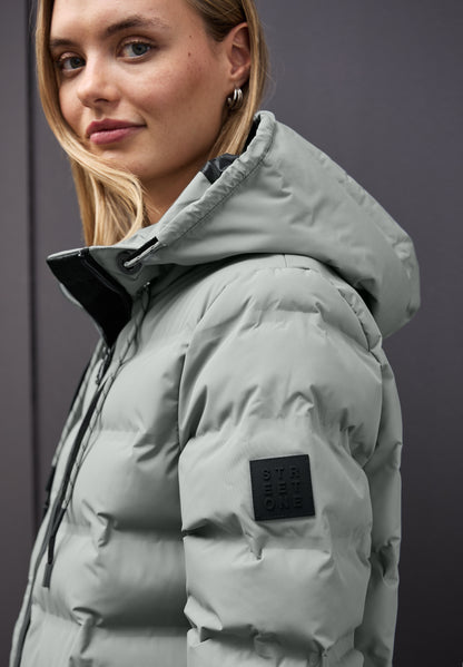 Street One Damen Lange Jacke Kapuze mit Tunnelzug Zipper-Taschen 2-Wege-Reißverschluss