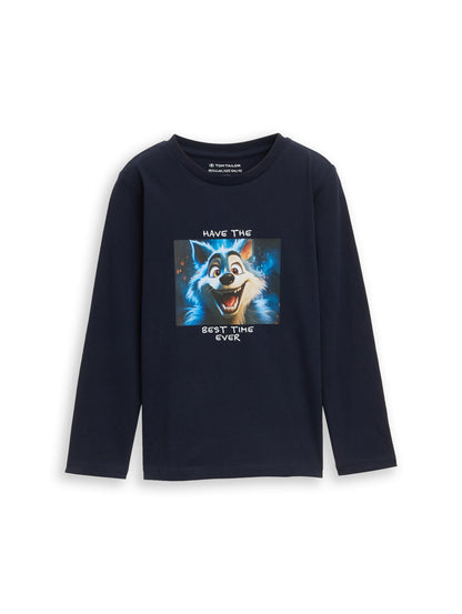 Tom Tailor Denim Male Kinder Longsleeve mit Fotoprint Bio-Baumwolle