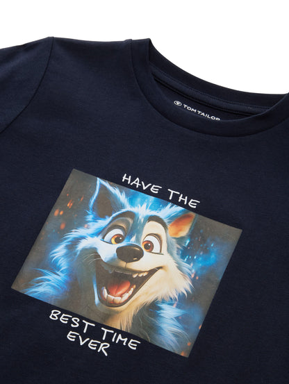 Tom Tailor Denim Male Kinder Longsleeve mit Fotoprint Bio-Baumwolle