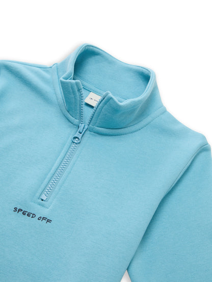 Tom Tailor Denim Male Kinder Sweatshirt Troyer-Stil mit Reißverschluss