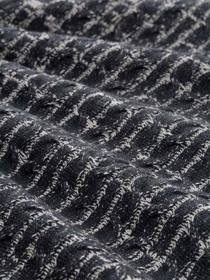 Tom Tailor Denim Herren Pullover Zopfmuster Logo-Badge