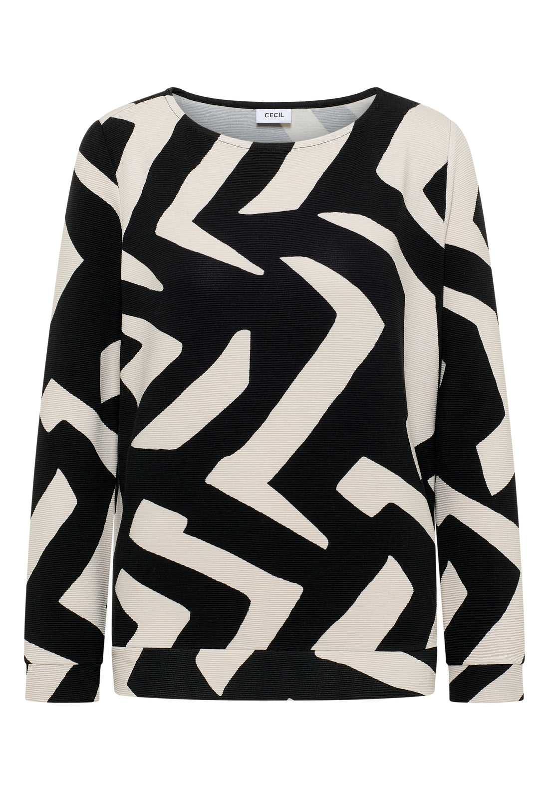 CECIL Damen Langarmshirt Ottoman Shirt U-Boot-Ausschnitt