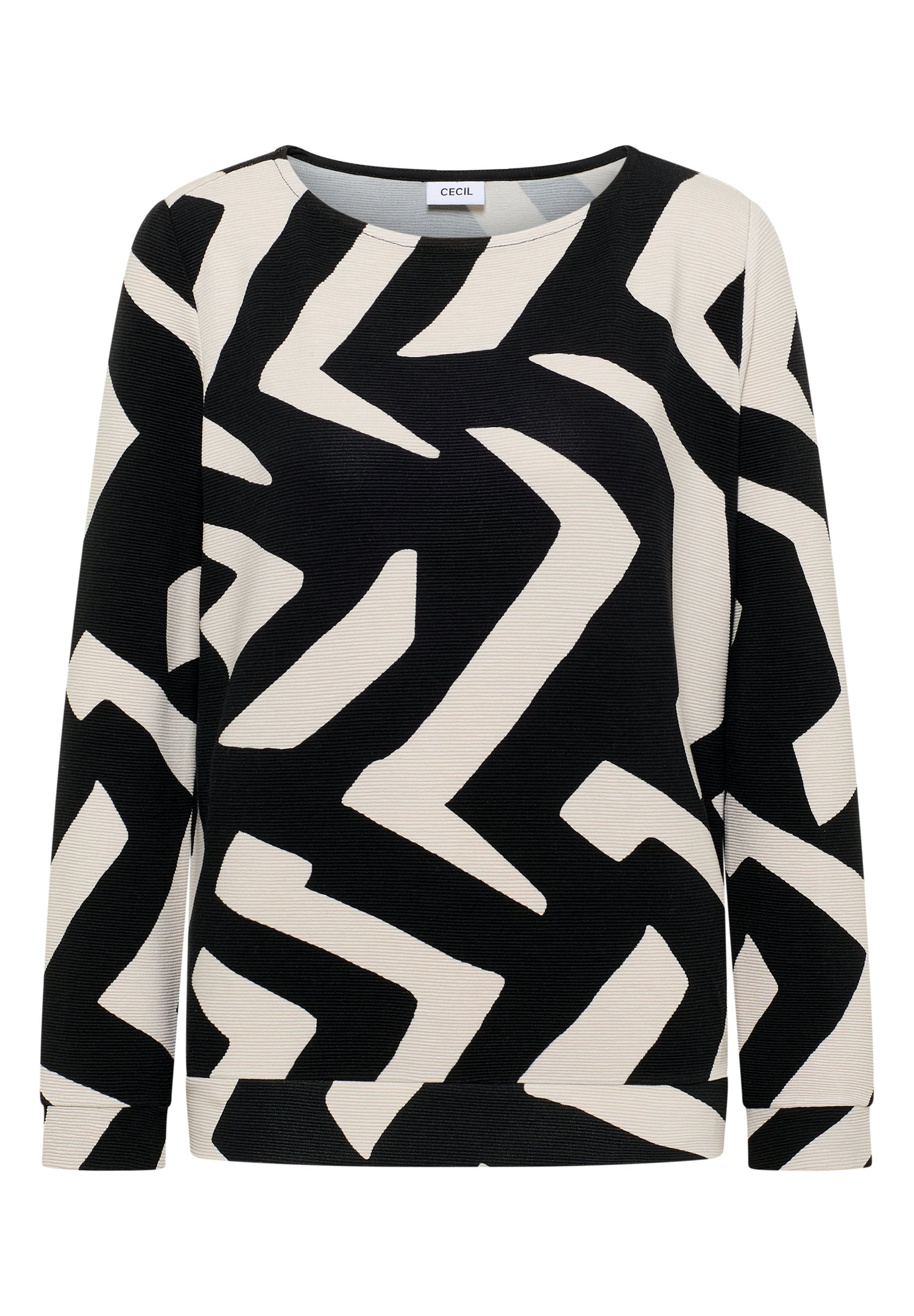 CECIL Damen Langarmshirt Ottoman Shirt U-Boot-Ausschnitt