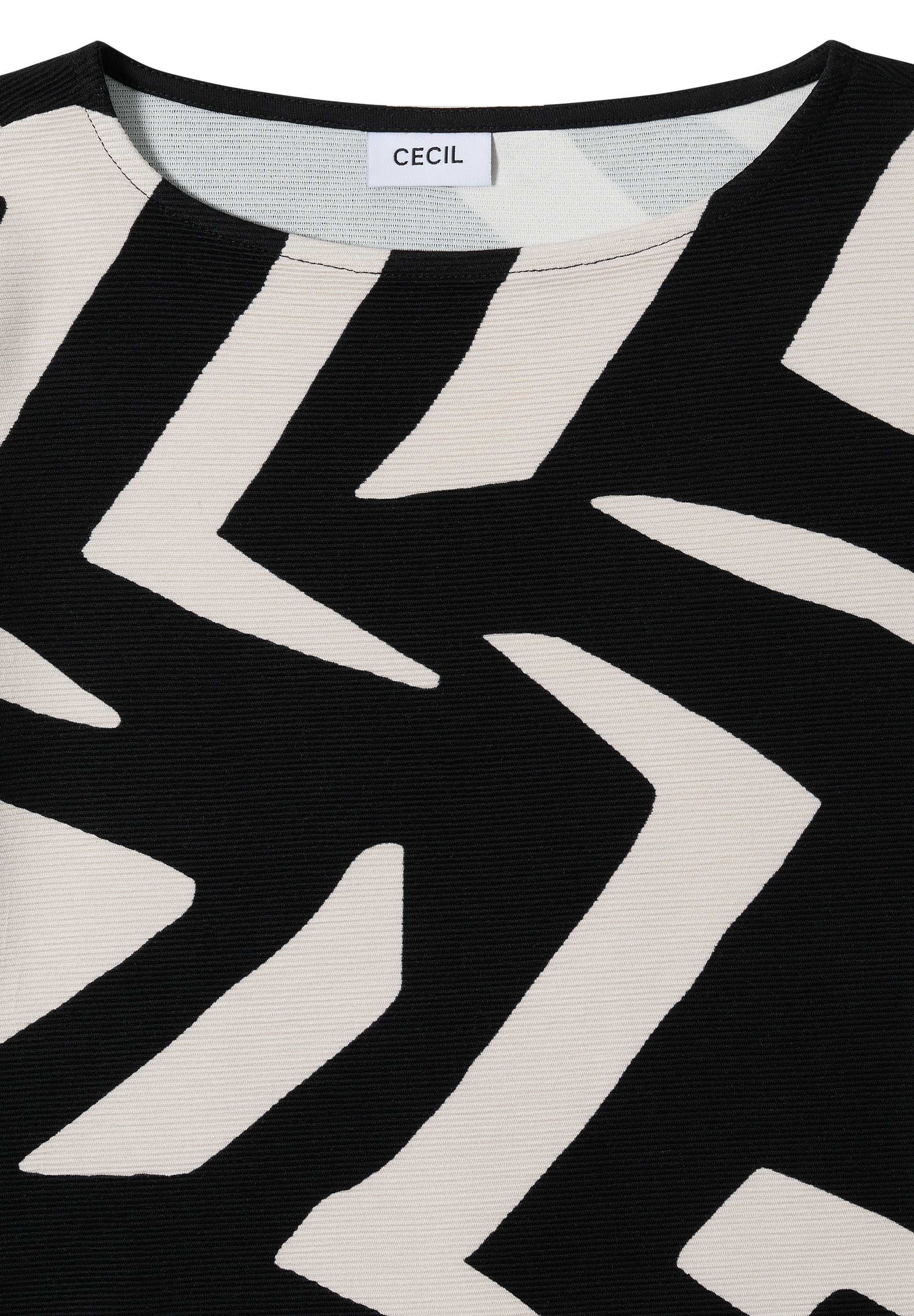 CECIL Damen Langarmshirt Ottoman Shirt U-Boot-Ausschnitt