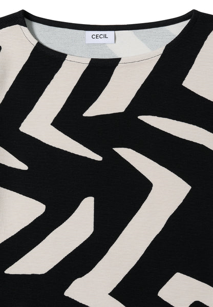 CECIL Damen Langarmshirt Ottoman Shirt U-Boot-Ausschnitt