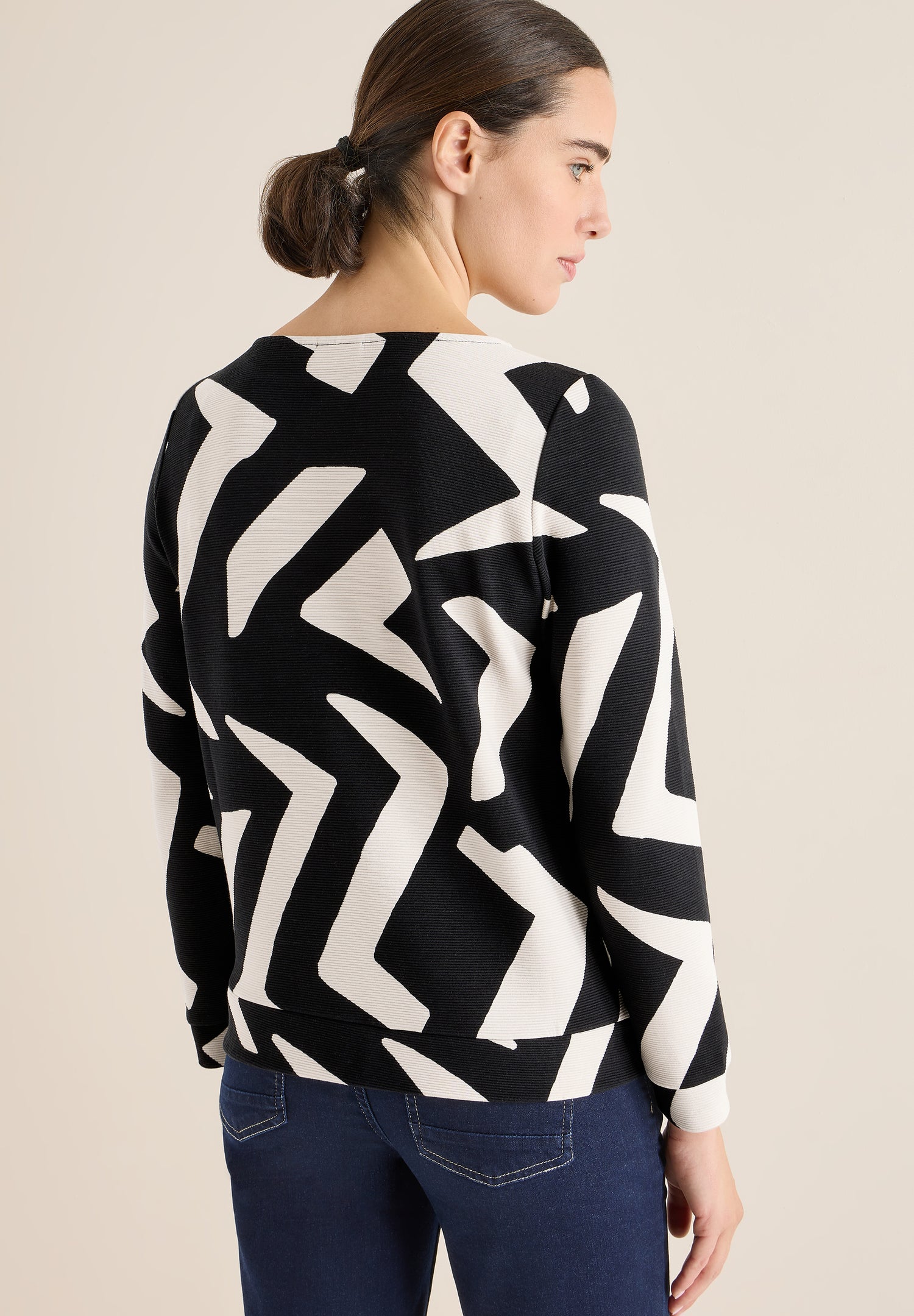 CECIL Damen Langarmshirt Ottoman Shirt U-Boot-Ausschnitt