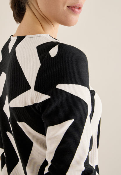 CECIL Damen Langarmshirt Ottoman Shirt U-Boot-Ausschnitt