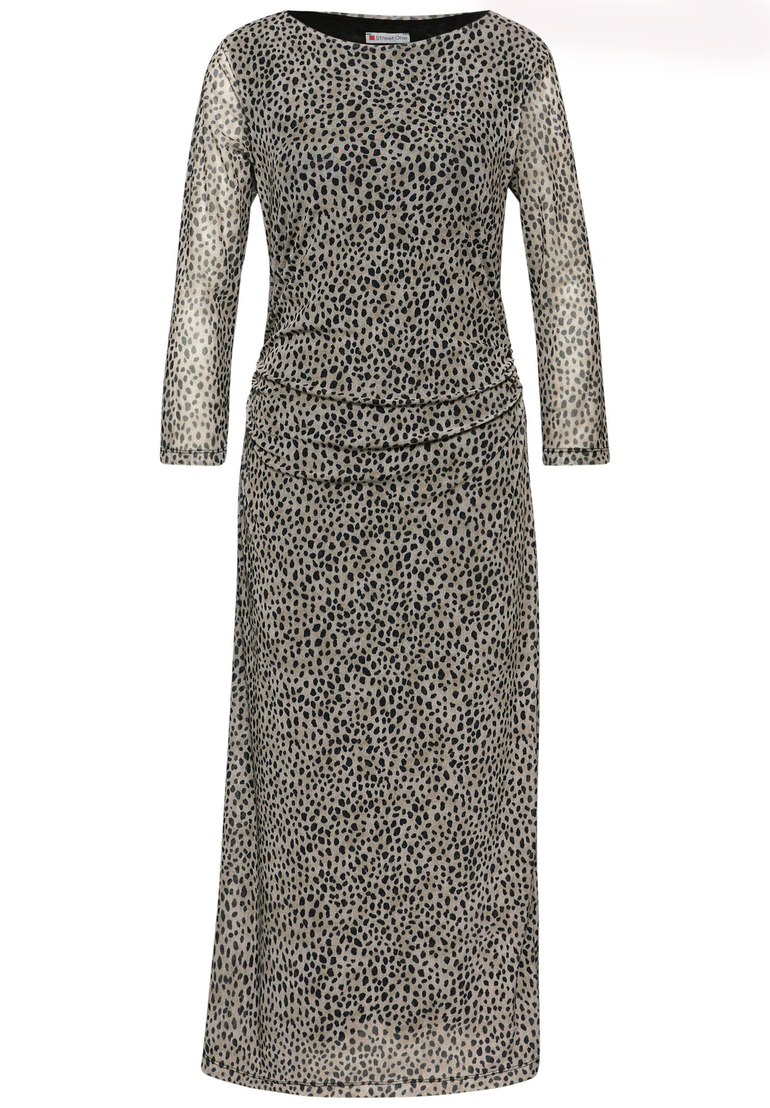 Mesh-Kleid mit Leo-Muster