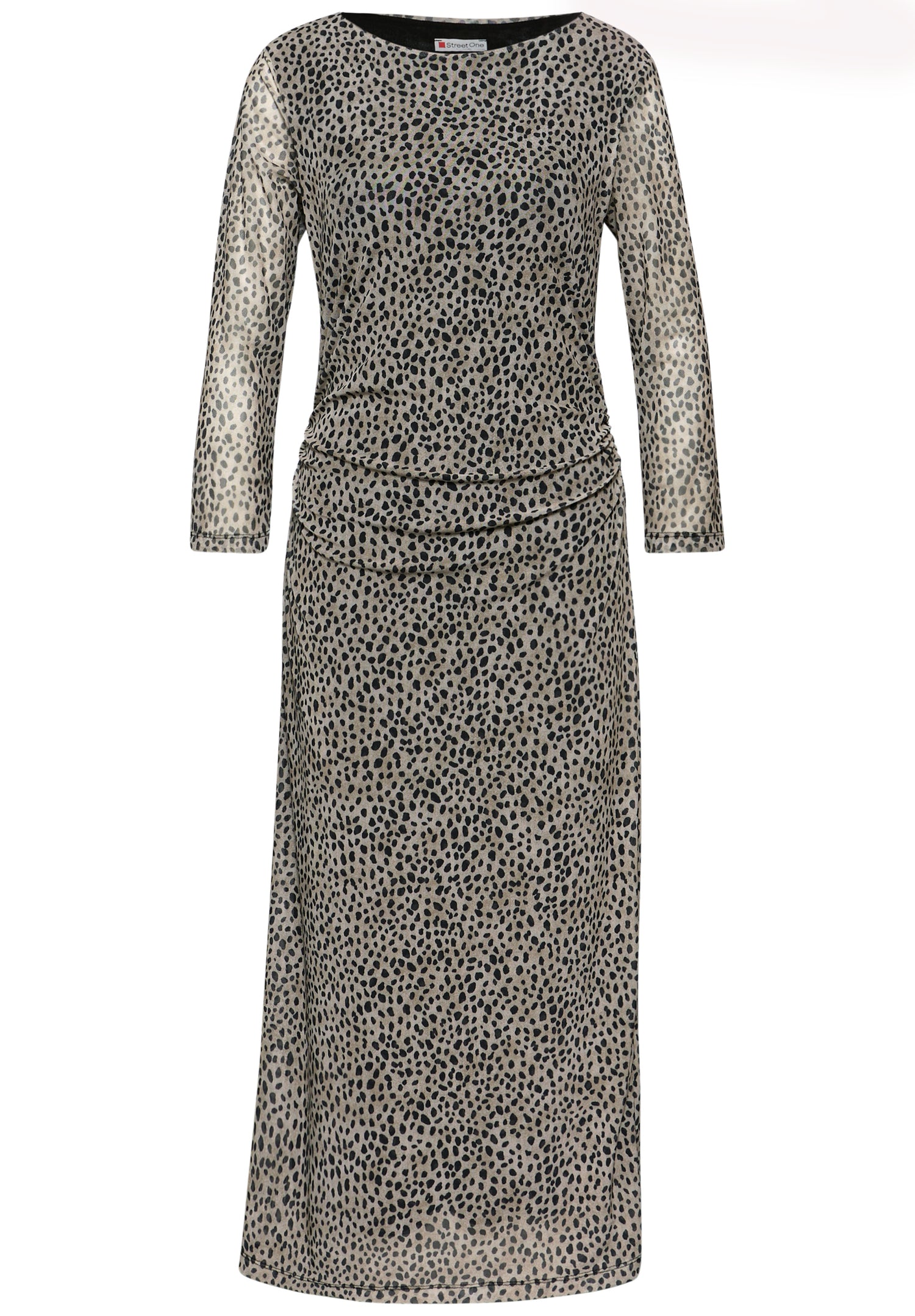 Mesh-Kleid mit Leo-Muster