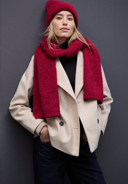 Street One Damen Strickmütze Bouclé Struktur Angenehmer Tragekomfort