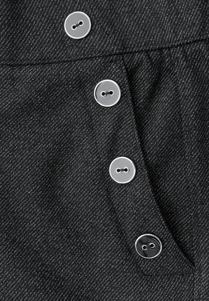 Street One Damen Hose Casual Fit High Waist Straight Legs Elastic Waist Viskosemix