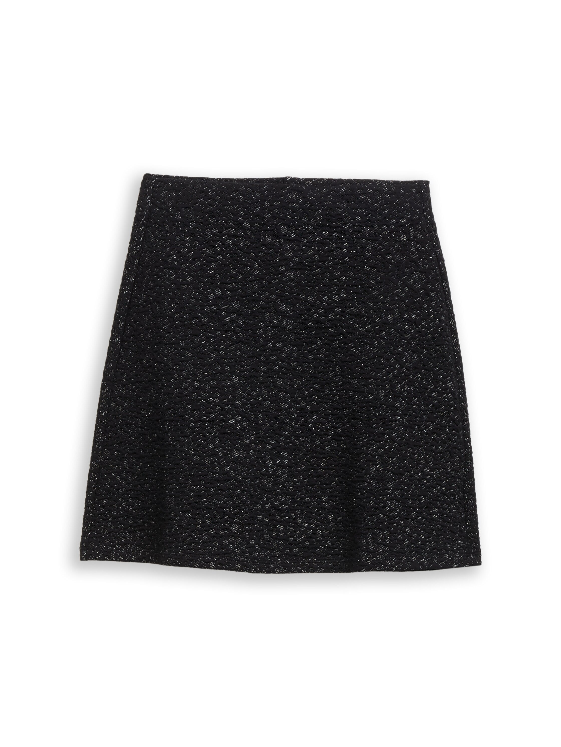 Tom Tailor Denim Female Kurzer Rock mit Glitzer-Effekt und elastischem Bund