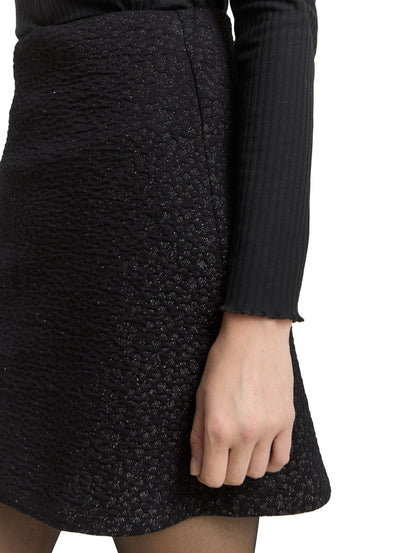 Tom Tailor Denim Female Kurzer Rock mit Glitzer-Effekt und elastischem Bund