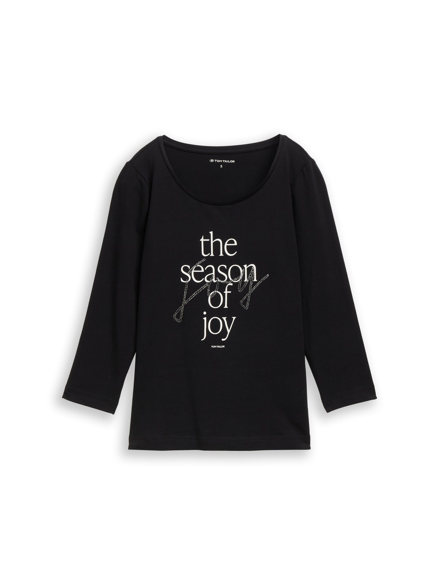 Tom Tailor Denim Female Longsleeve 3/4-Arm Print Baumwolle Elasthan