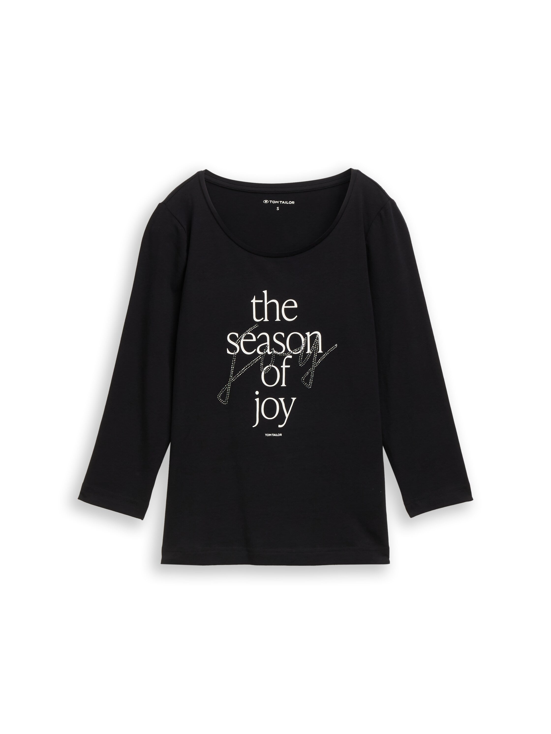 Tom Tailor Denim Female Longsleeve 3/4-Arm Print Baumwolle Elasthan