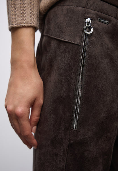 Street One Damen Hose Loose Fit Bonny Mid Waist Slim Legs Elastischer Bund