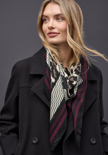 Street One Damen Quadratisches Tuch Leo-Muster Modal-Qualität