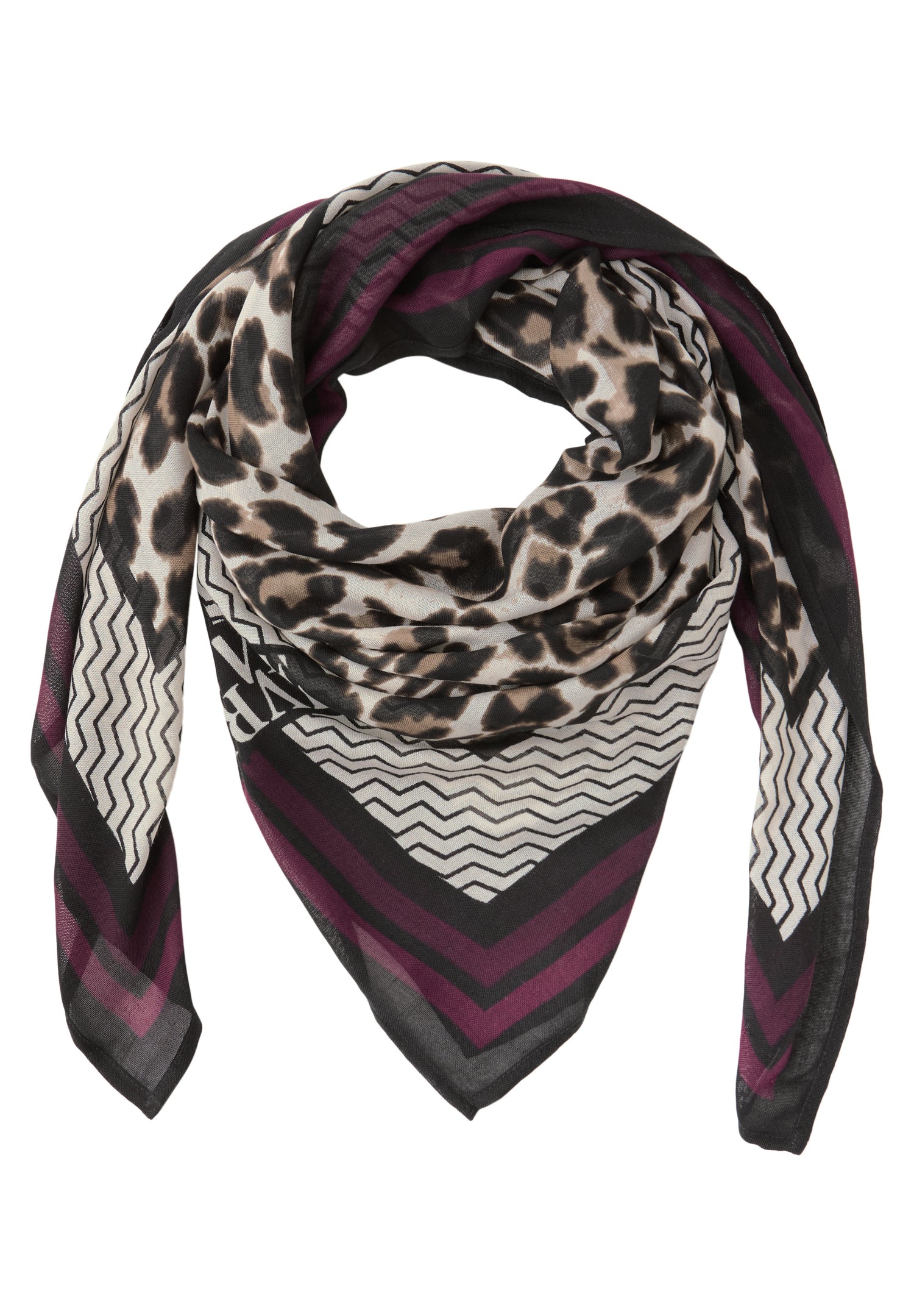 Street One Damen Quadratisches Tuch Leo-Muster Modal-Qualität