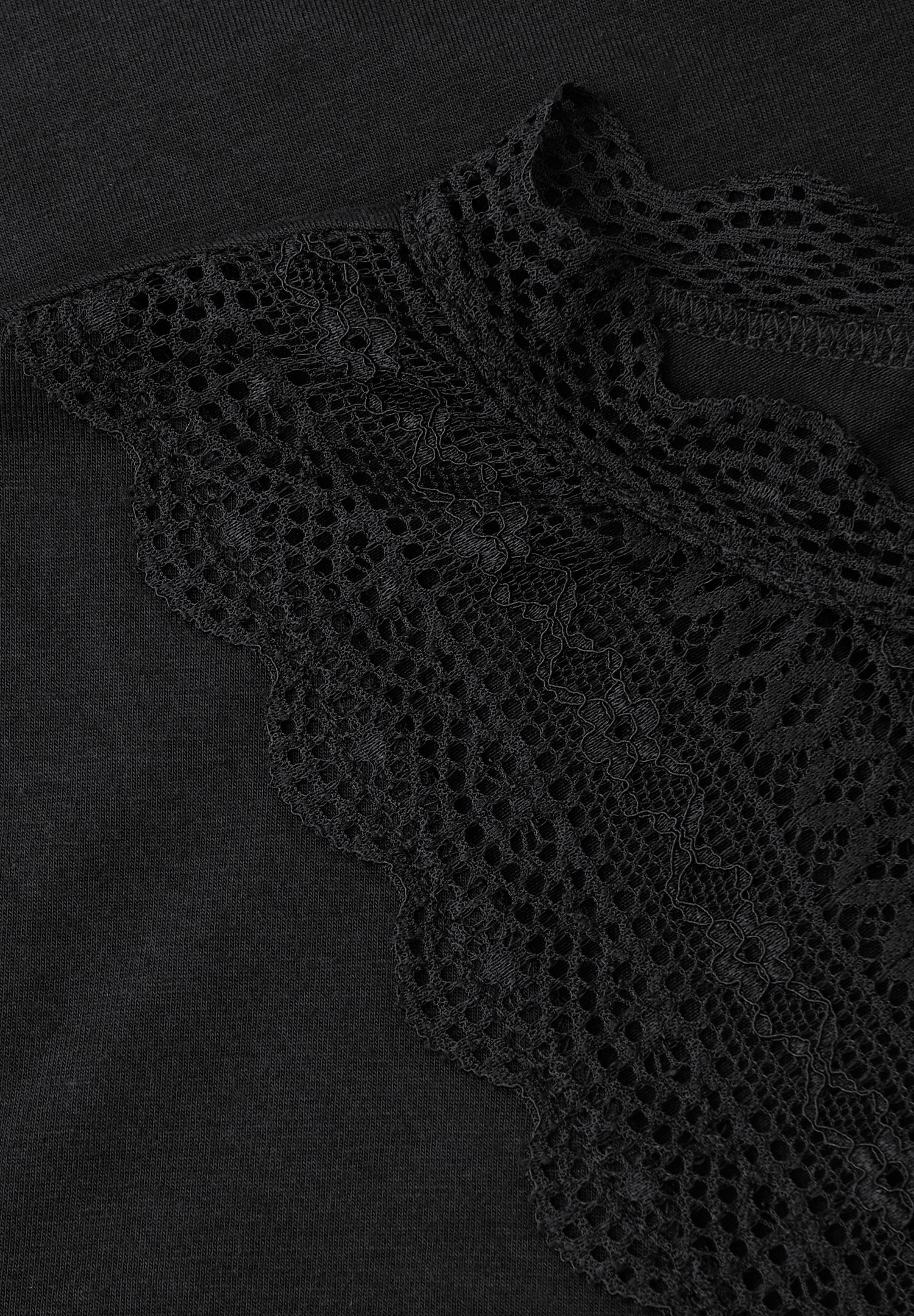 Street One Damen Langarmshirt Spitze Modalmix Stretch