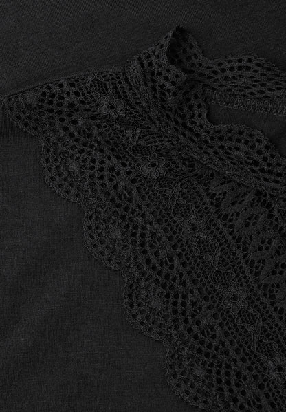 Street One Damen Langarmshirt Spitze Modalmix Stretch