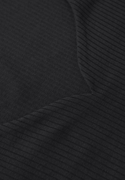 Street One Damen Langarmshirt Herzausschnitt Rippstruktur Baumwolle Elasthan