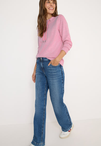 CECIL Damen Langarmshirt Funnelneck mit Tunnelzug Viskosemix