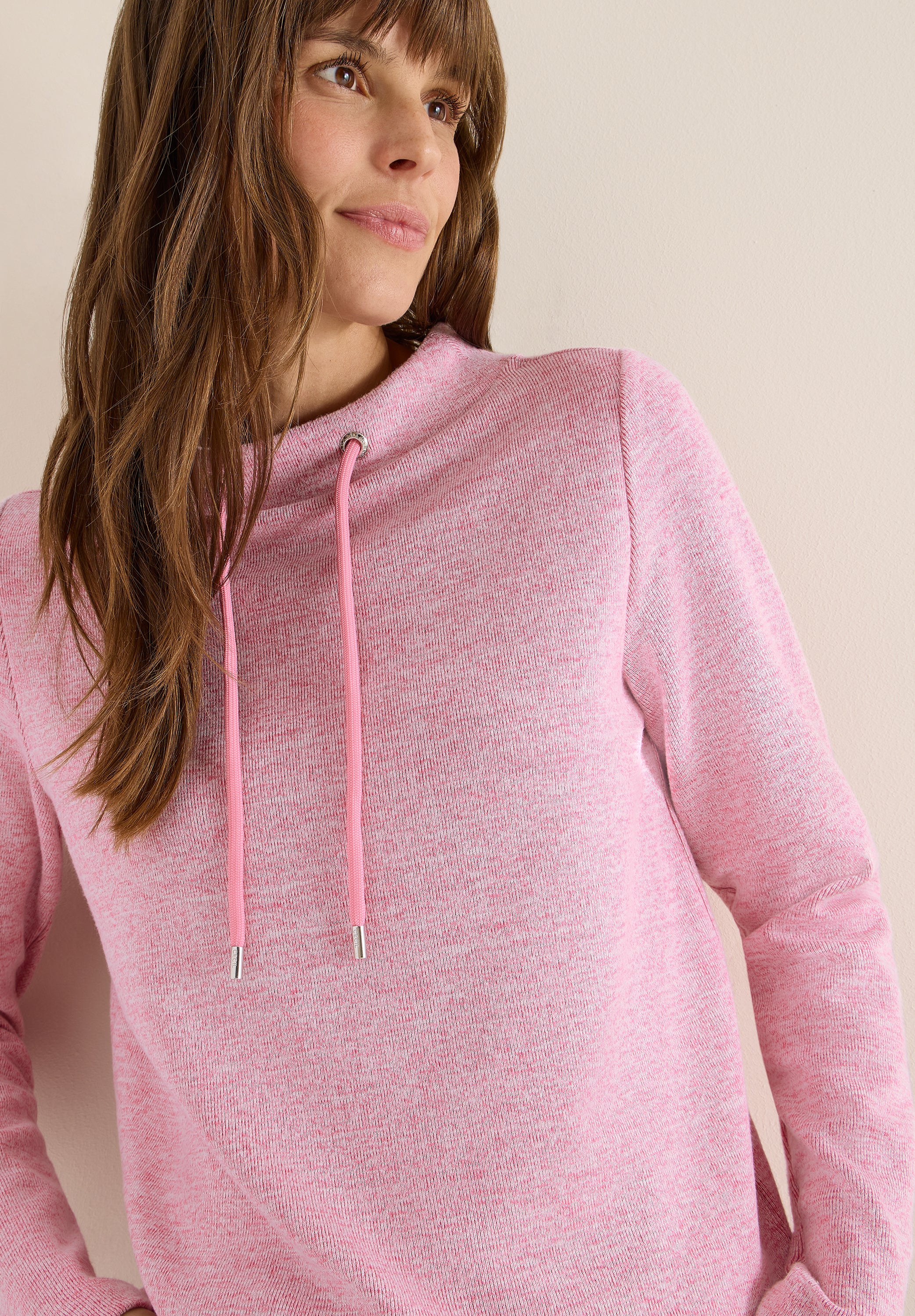 CECIL Damen Langarmshirt Funnelneck mit Tunnelzug Viskosemix