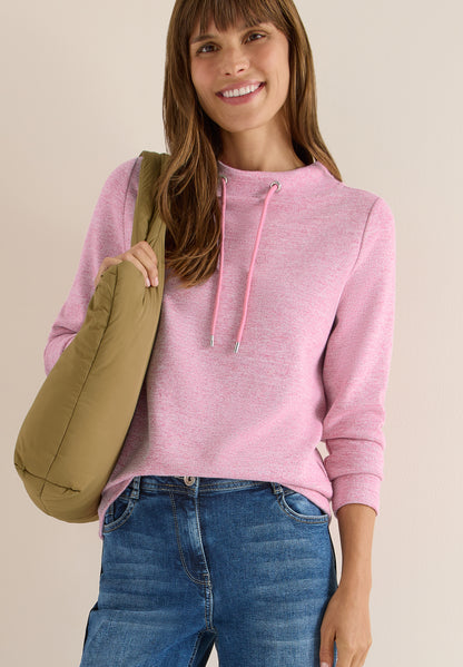 CECIL Damen Langarmshirt Funnelneck mit Tunnelzug Viskosemix