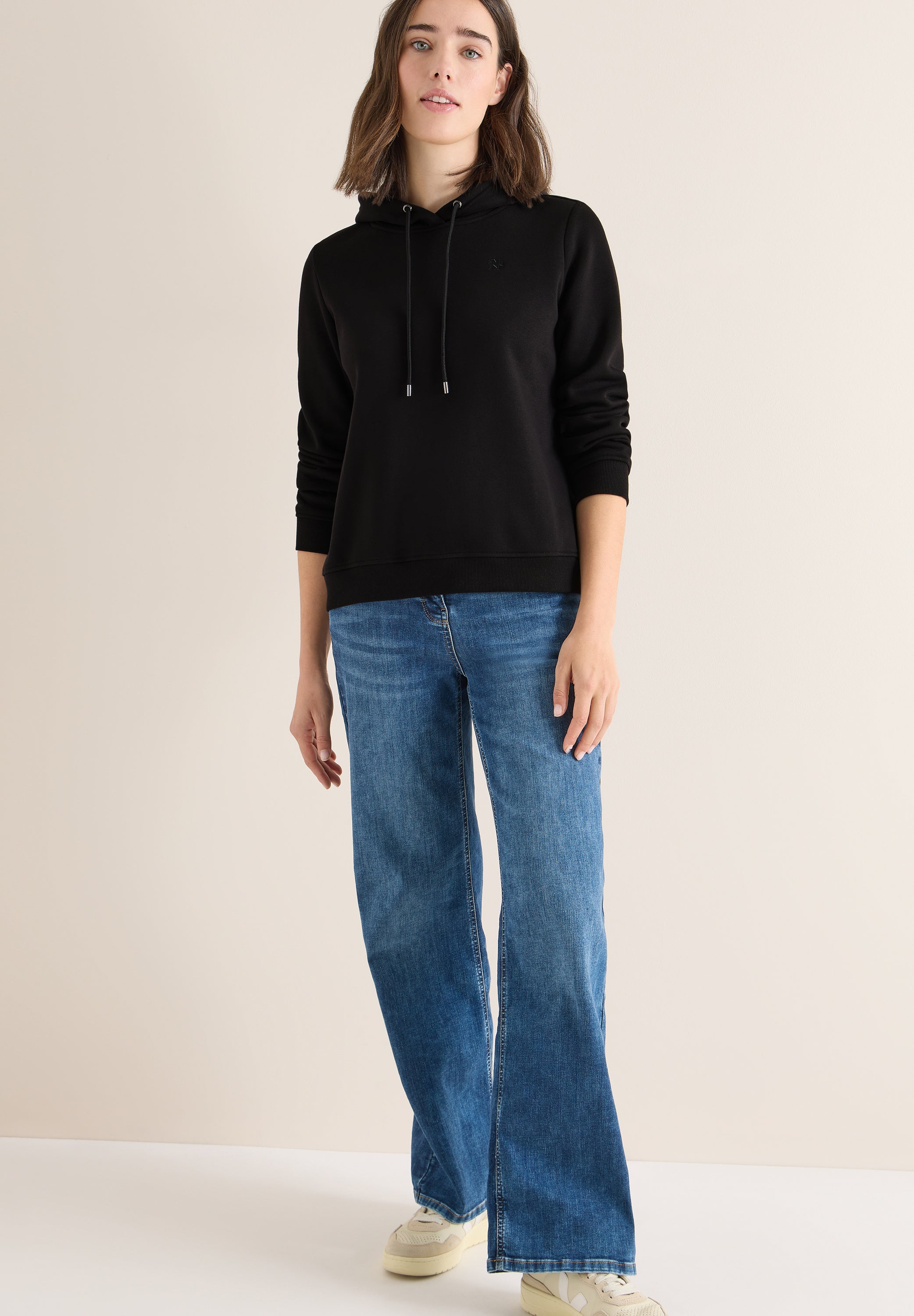 CECIL Damen Kapuzen Sweatshirt Embroidery Detail