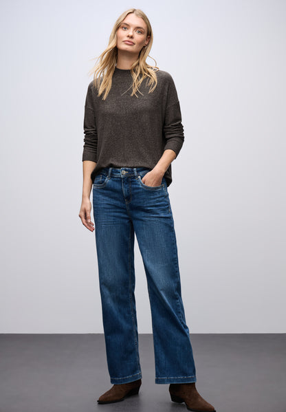 Street One Damen Turtleneck Shirt Langarm Tunnelzug Viskosemix