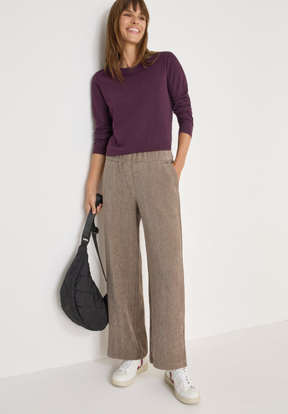 CECIL Damen Wide Leg Hose Neele High Waist Loose Fit Elastischer Bund