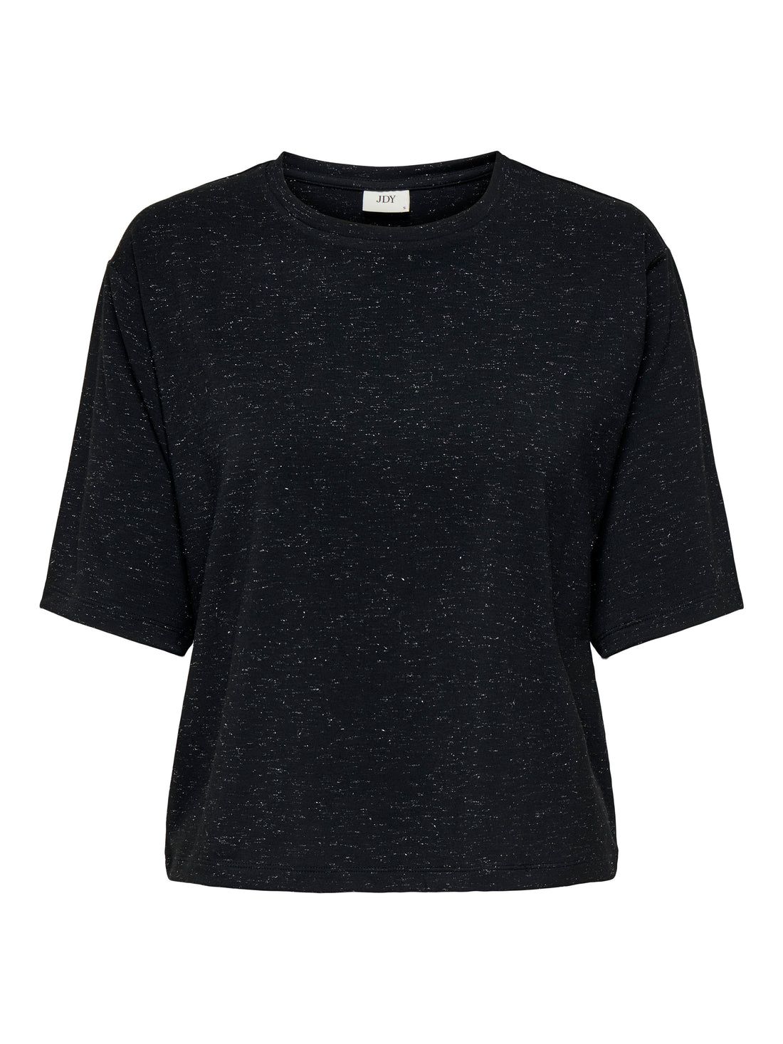 JDY Damen Top Rundhals Kurzarm Glitzer-Effekt Jersey